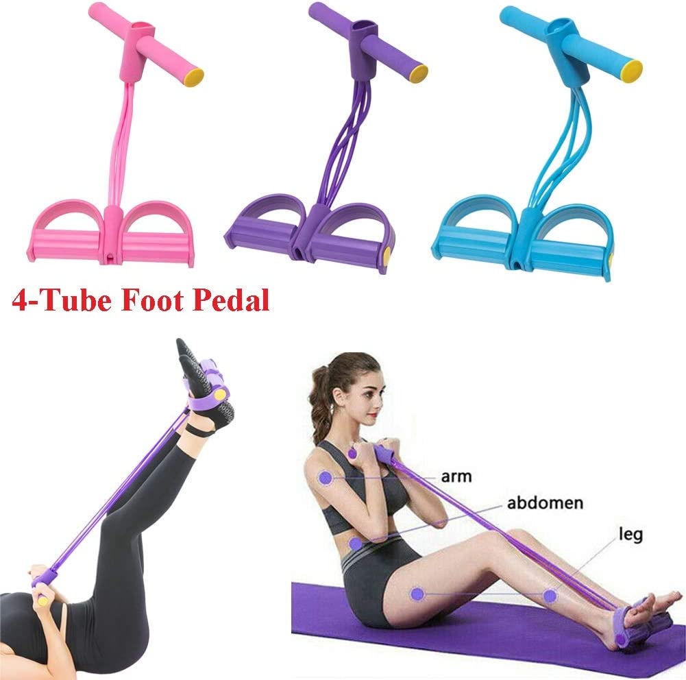 Foot Pedal Resistance Band Elastic Sit Up Pull Rope For Yoga And Fitness Tummy Trimmer
