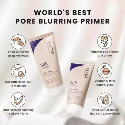 Flicka Silk Touch 3-in-1 Moisturizer, Primer& Sunscreen for Face