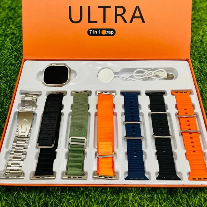7 in 1 Smart Watch - 7 Straps Smart watch Ultra watch