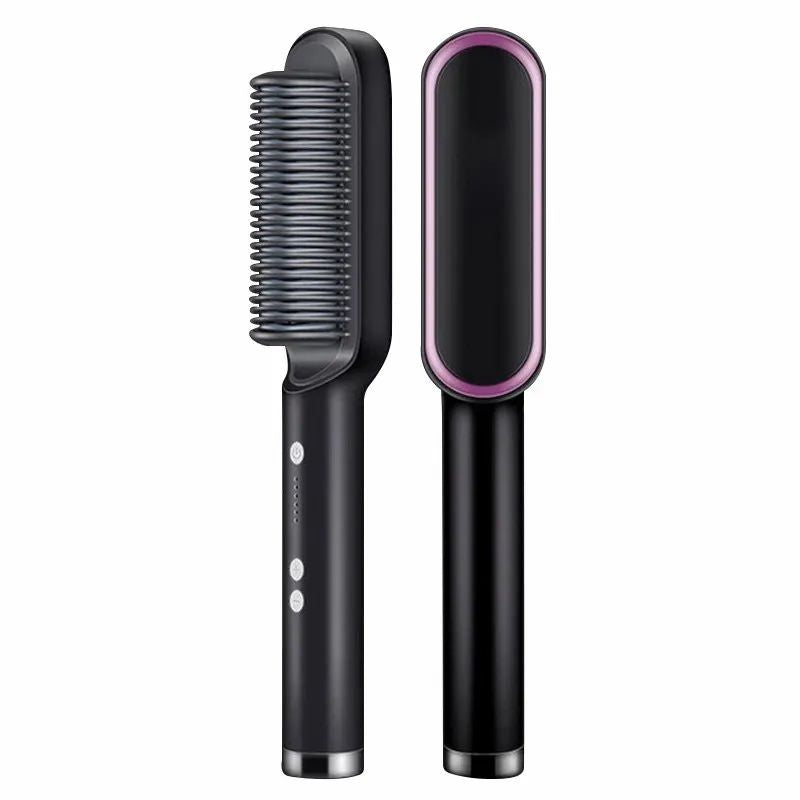 Hair Straightener Brush & Styler | Model 909 | Fast Heating Electric Straightening Comb
Dual-Purpose Hair Straightener Brush & Styler