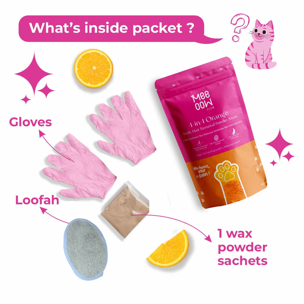4-in-1 Orange Body Hair Removal Powder Mask for Women & Men