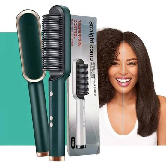 Hair Straightener Brush & Styler | Model 909 | Fast Heating Electric Straightening Comb
Dual-Purpose Hair Straightener Brush & Styler
